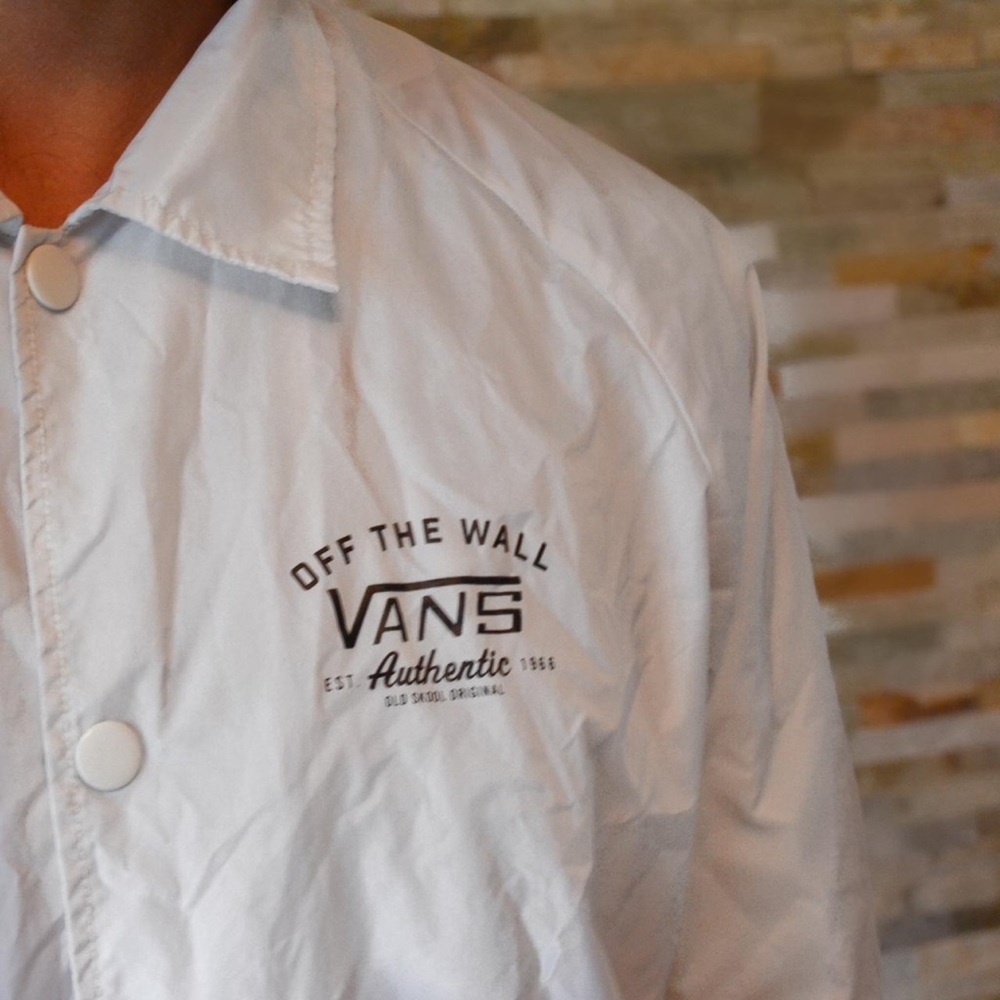 Vans White Button-Up Jacket AW17 Vintage L